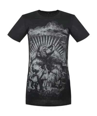 Balmain Black Elephant Printed T-shirt