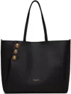 Balmain Embleme Shopper Tote Bag In Smooth Leather In 0pa Noir