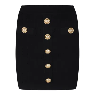 BALMAIN BALMAIN BLACK FASHION-FORWARD SKIRT