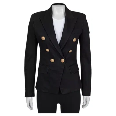 Pre-owned Balmain Black Fitted Jacket With Signature Buttons - Fr38