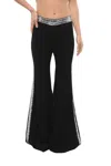 Balmain Black Flared Flat Front Pants In Multi