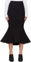 Balmain High-rise Flared Cotton-blend Midi Skirt In 0pa Noir