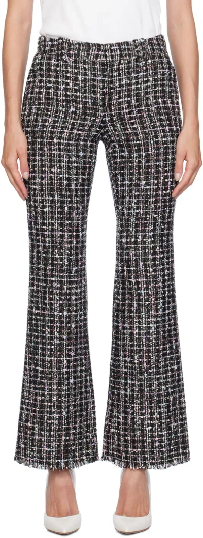 BALMAIN BLACK FLARED TROUSERS