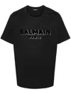 Balmain Oversized Textured Logo T-shirt In Black