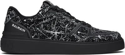 Balmain Black Galaxy Print B-court Skate Sneakers