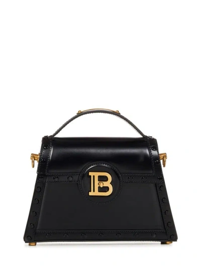 Balmain Black Glacé Calf Leather Handbag