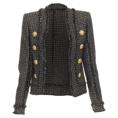 Balmain Black Gold Tweed Power Jacket