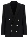 Balmain Black Wool Blazer In Black