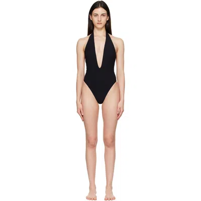 Balmain Black Halter Strap Swimsuit