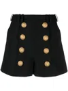 Balmain Leather Skirt With Iconic Buttons In Black