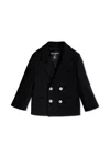 Balmain Black Jacket For Baby Boy With Labyrinth In Black