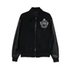 Balmain Pinstripe-print Panelled Bomber Jacket In Black