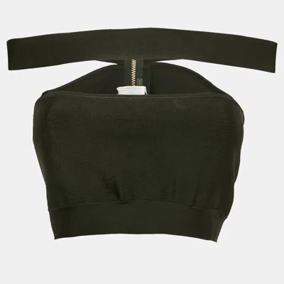 Pre-owned Balmain Black Jersey Corset Crop Top S