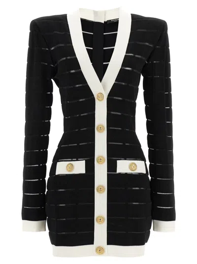 BALMAIN BLACK KNIT DRESS