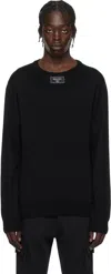 Balmain Black Knitted Double-collar Sweater In 0pa Noir