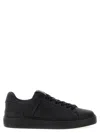 Balmain Black Low Top Sneakers With Logo In Leather In Black