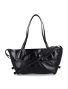 Balmain Black Leather Shopper Bag With Shoulder Strap In Black
