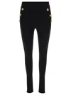 Balmain Button-embellished Stirrup Leggings In Black