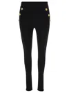 Balmain Button-embellished Stirrup Leggings In Black