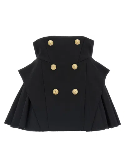 BALMAIN BLACK LEONE DOPPIA CATENA SKIRT