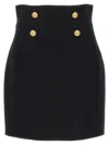 Balmain 4-button Grand De Poudre Mini Skirt In Black