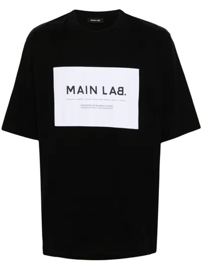 BALMAIN BLACK LOGO-PRINT COTTON T-SHIRT