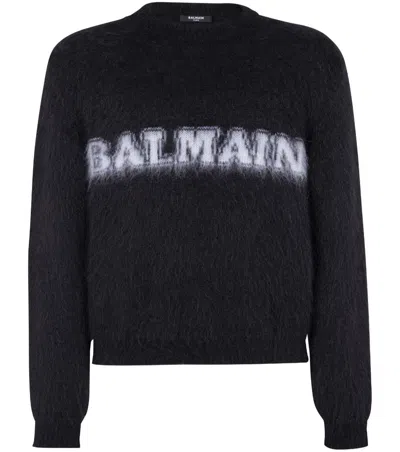 BALMAIN BLACK LOGO PRINT JUMPER