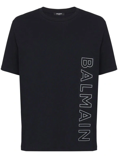 Balmain Black Logo-print Organic Cotton T-shirt