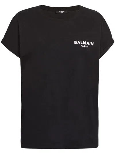 Balmain Black Logo Stamp T-shirt