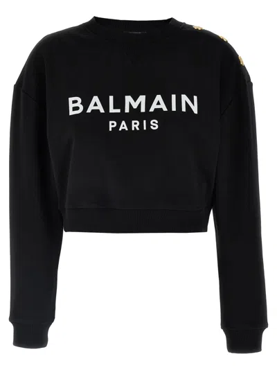 BALMAIN BLACK LOGO SWEATSHIRT