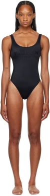 BALMAIN BLACK LOGO SWIMSUIT