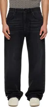 Balmain Men Loose-fit Denim Jeans In Black
