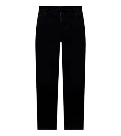 Balmain Black Loose Solid Jeans In Multi