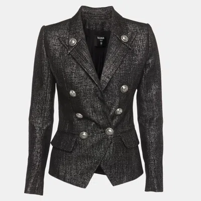 Pre-owned Balmain Black Lurex Double Breasted Blazer S