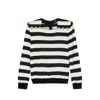 Balmain Striped Jersey Top Women In Black