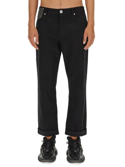 BALMAIN BLACK MID RISE JEANS