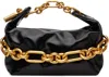 Balmain Sync Mini Chain-embellished Leather Tote In Black