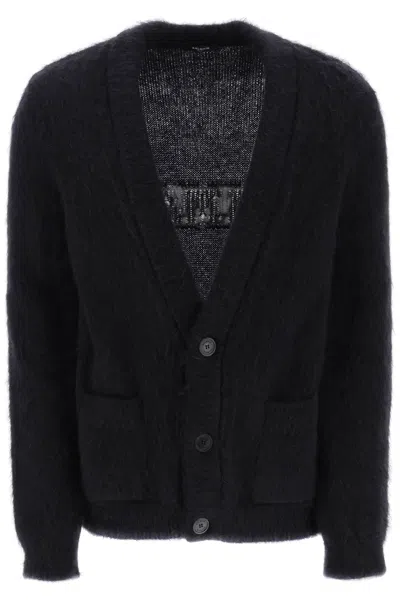 Balmain Black Mohair Blend Cardigan
