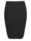 Balmain Women's Monogram Glitter Midi Skirt In Black