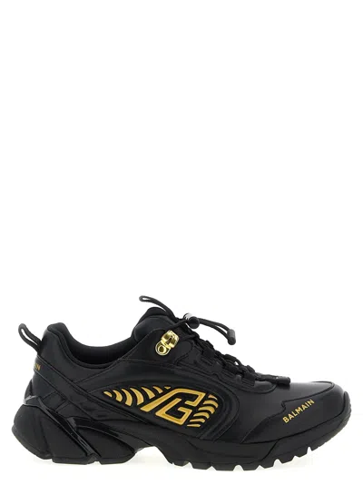 Balmain Black Nylon Athletic Sneakers