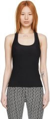 Balmain Black Nylon Tank Top In 001 Black