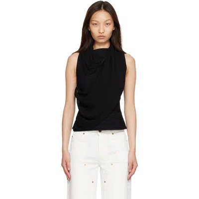 Balmain Black One Shoulder Top