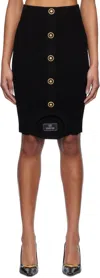 Balmain Black Optical Illusion Ribbed Knit Miniskirt In 0pa Noir