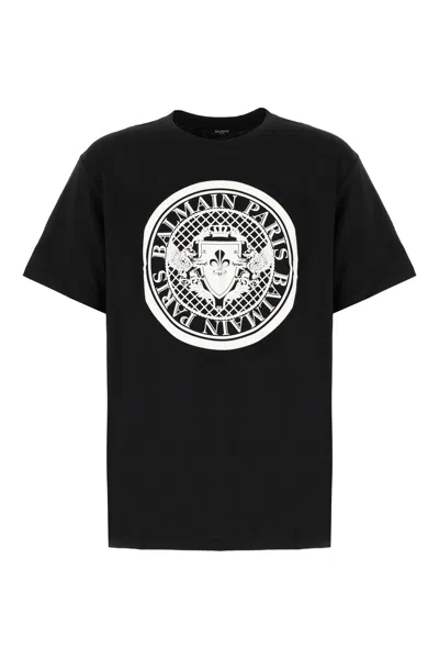 BALMAIN VELVET LOGO T-SHIRT