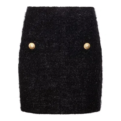 Balmain Black Polyamide Viscose Skirts