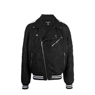 Balmain Casual Bomber Jacket Men In Black