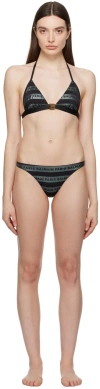 Balmain Black Print Bikini In 001 Black