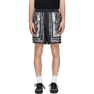 Balmain Black Printed Foulard Pyjama Shorts