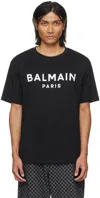 Balmain Printed T-shirt - Straight Fit In Eab Noir/blanc