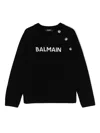 Balmain Jacquard-logo Knitted Jumper In Black